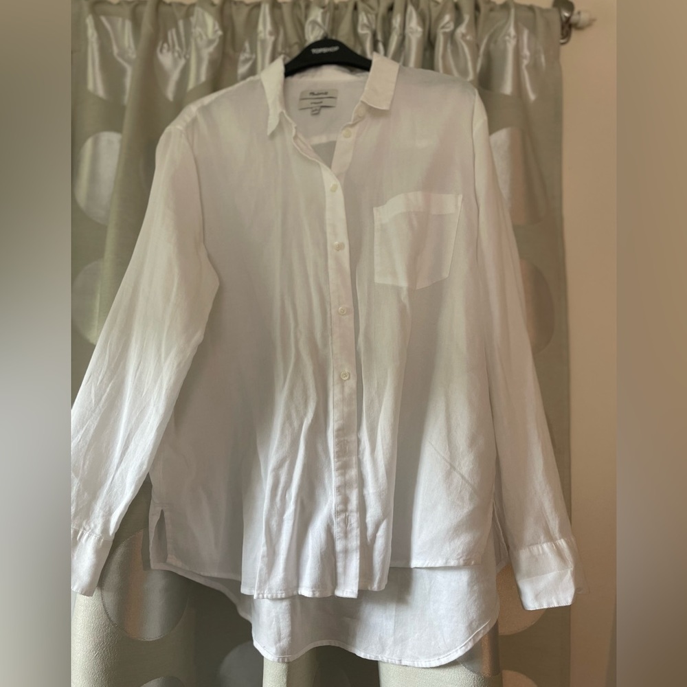 Madewell soft linen oversized white button down